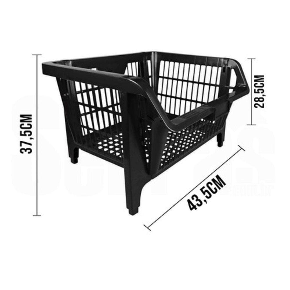Cesto Expositor Empilhavel Preto 42501