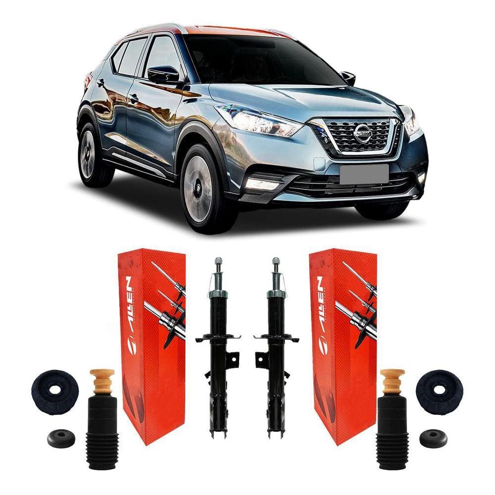 Par Amortecedor + Kit Suspensão Dianteira Kicks 2016 A 2021