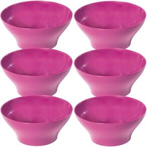 Tigela de plástico para sobremesa 410ml Neon uva com 6 unidades Plasutil ref.4343