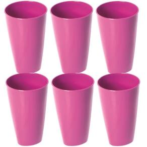 Copo de plástico 450ml Neon uva com 6 unidades Plasutil ref.4439