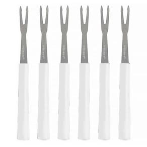 Conjunto de Garfos para Petiscos 6 pçs Branco em Inox CJGA-004BR - Hauskraft
