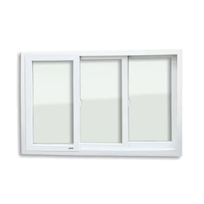 Janela de PVC 120x150cm 3 Folhas com Vidro Liso ITEC Brimak Branco