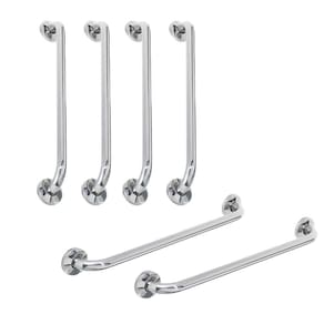 Alça Barra de Apoio Inox Kit 5 Unidades 70cm e 80cm Gestante Idoso Deficiente Acessibilidade Resistente Banheiro Box Quarto Corrimao Segurança Suporte