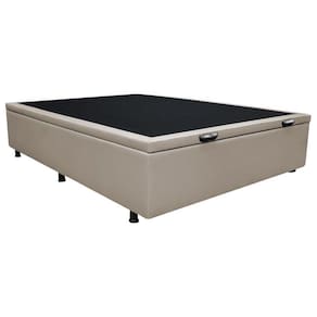 Base Box Baú para Cama Viúva 128x188cm Liz S05 Sintético Bege - Mpozenato