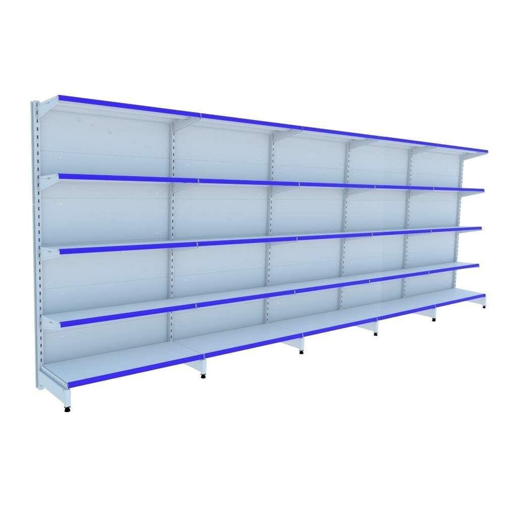 Gondola Parede 196 Amapa Flex 60 Kit 5 Metros Branco Fx Azul - Amapá