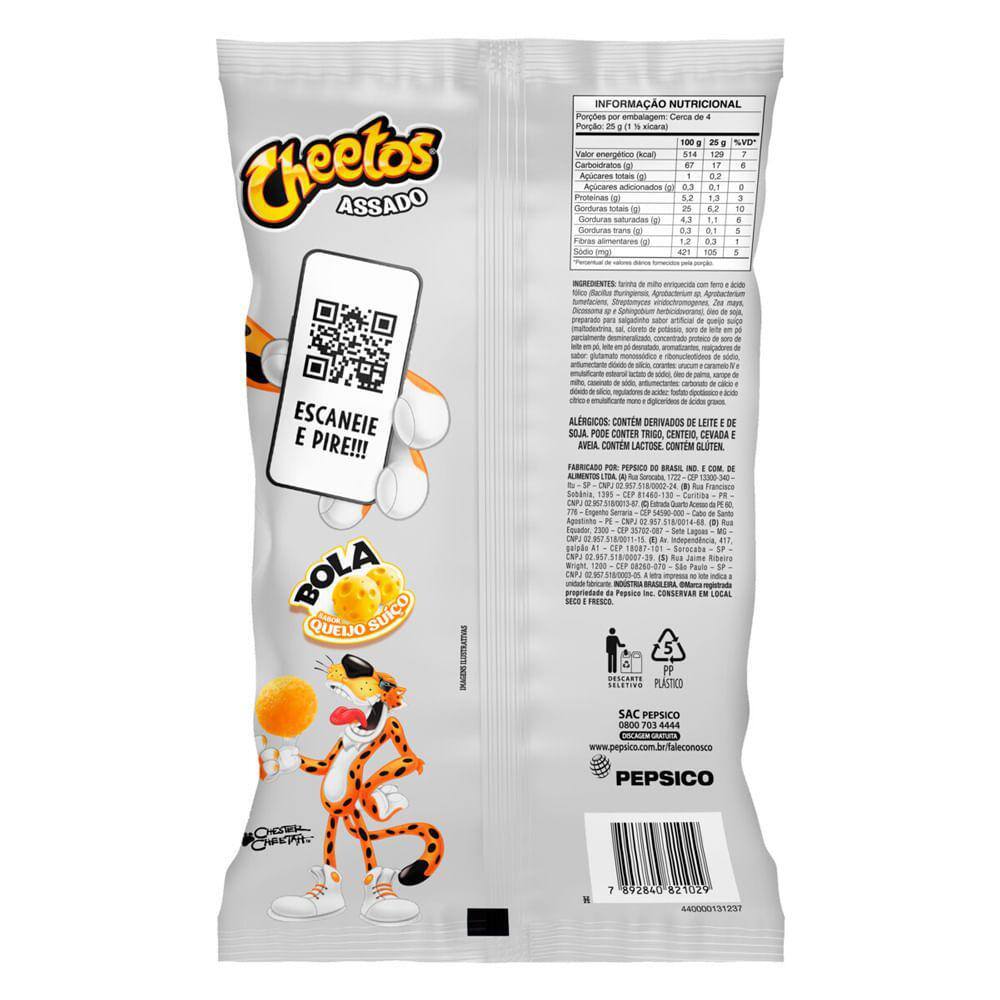 Salgadinho Cheetos Bola Queijo Suiço 45g - 3 unidades