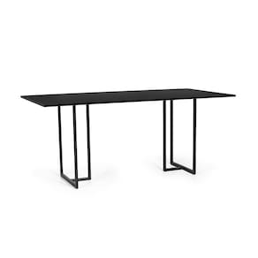 Mesa de Jantar Retangular Industrial 6 Lugares 180x90cm Atos Preta - Straub Web