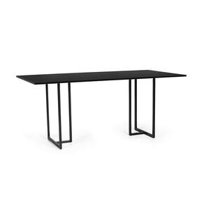 Mesa de Jantar Retangular Industrial 6 Lugares 200x90cm Atos Preta - Straub Web