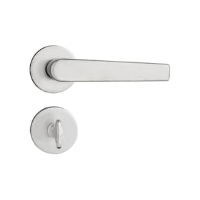 Fechadura Porta Pado Concept Escovada 40mm Roseta Redonda Banheiro / Wc