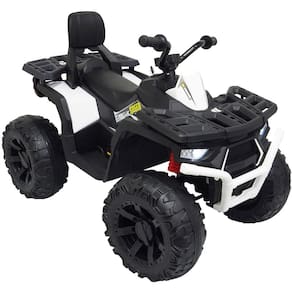 Mini Quadriciclo Elétrico Moto Infantil Bateria 12V Luz Som Controle Bivolt Branco Brinqway BW-029