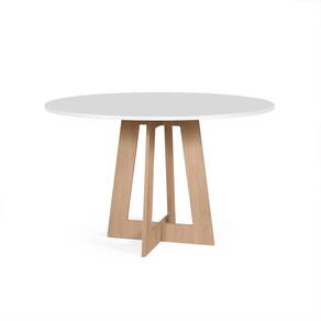 Mesa de Jantar Redonda 6 Lugares 120cm Montreal Branco/Jade - Straub Web