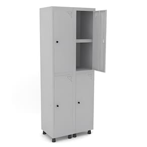 Roupeiro De Aço 4 Portas Grandes Insalubre Grp/f-502/4 Com Chave Cinza - Pandin
