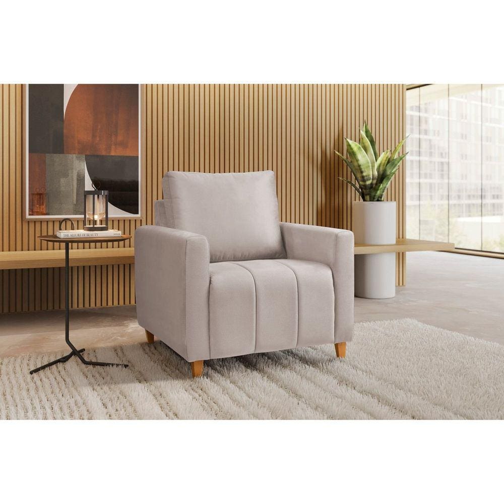 Poltrona em Veludo Amelie Yescasa Marfim