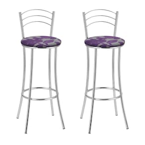 Kit 2 Banquetas Cromadas Bc26-a E501 Cromado/Roxo