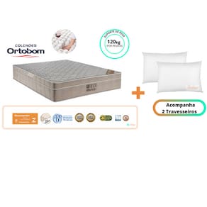 Colchão Ortobom Airtech Casal 138x188x30 + 2 Travesseiros de Fibra