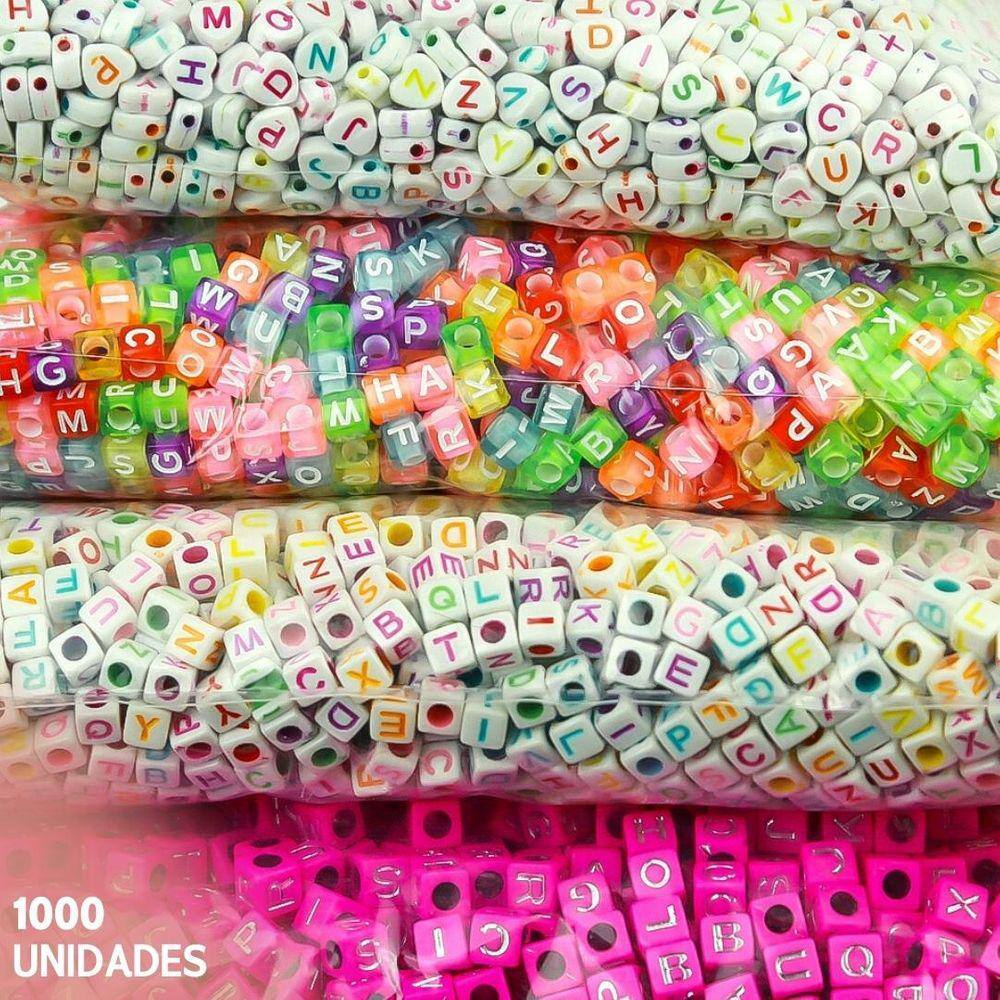 Miçangas Para Pulseira - Letras - C/1000 Peças M17 - Nybc
