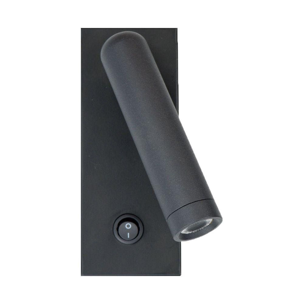Arandela de Cabeceira Leitura Preta Led 3W 2700K Bivolt