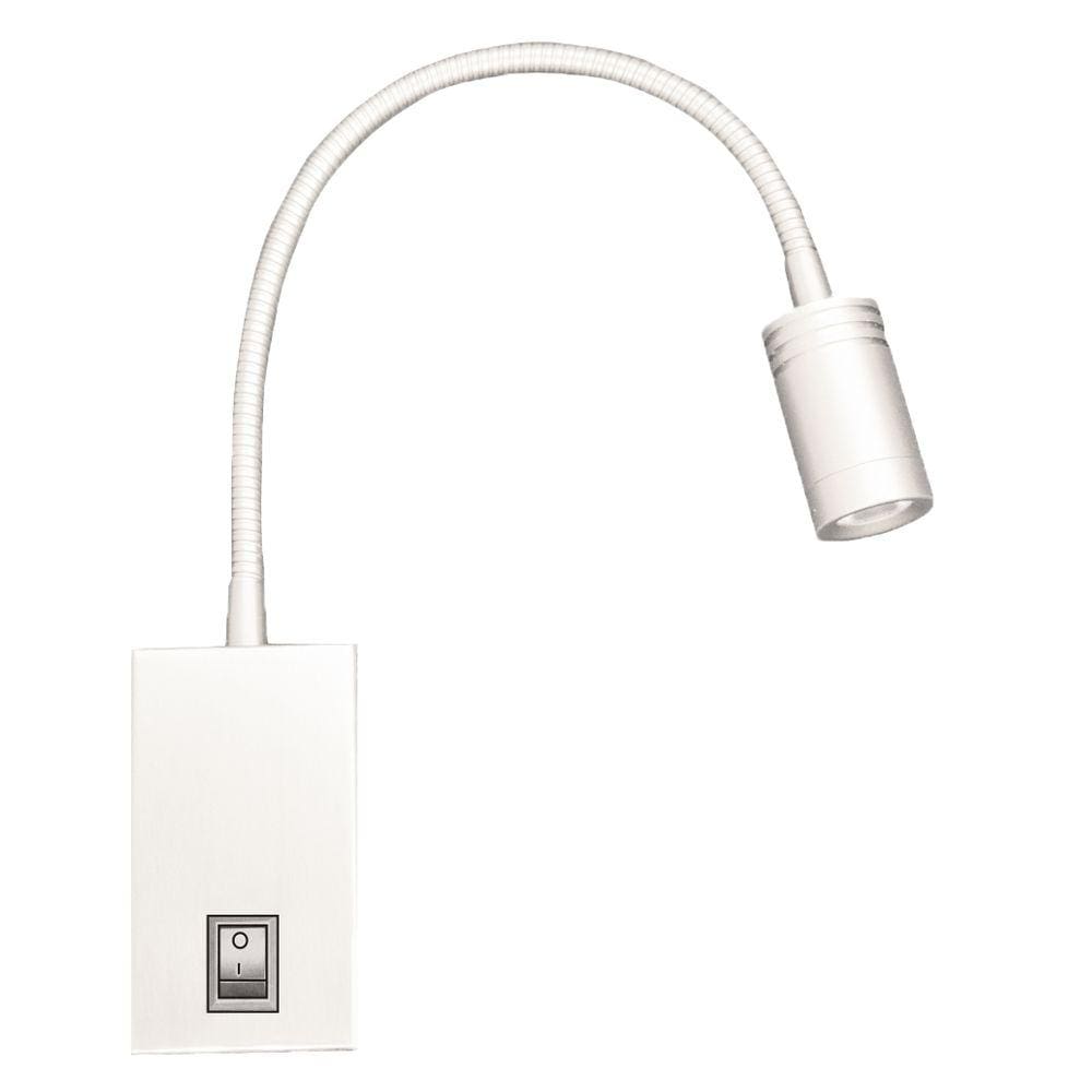 Arandela de Cabeceira Flexível Branca Led 3W 2700K Bivolt