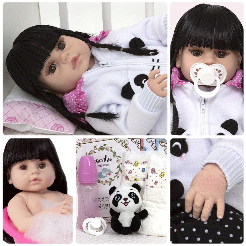 Roupa Para Boneca Bebê Reborn Com Casaco Panda com o Melhor Preço é no Zoom