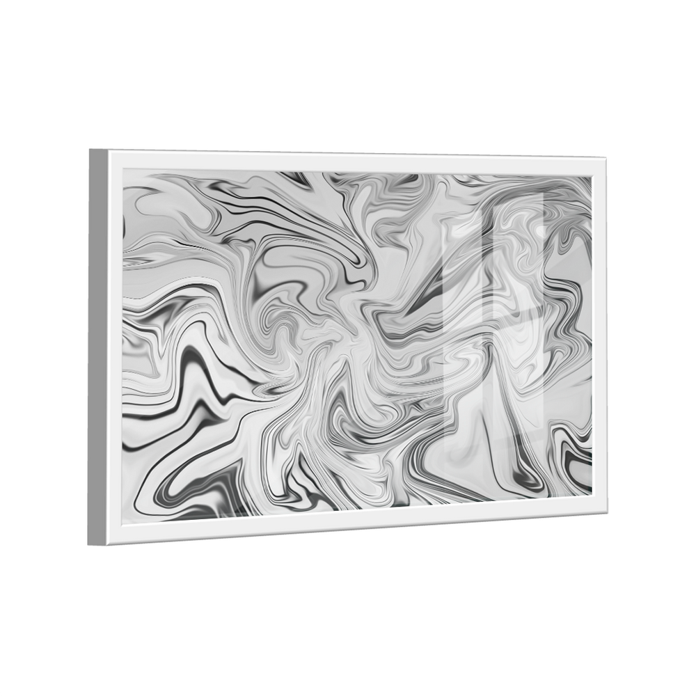 Quadro Abstrato Fluido Branco -- BR ARTES