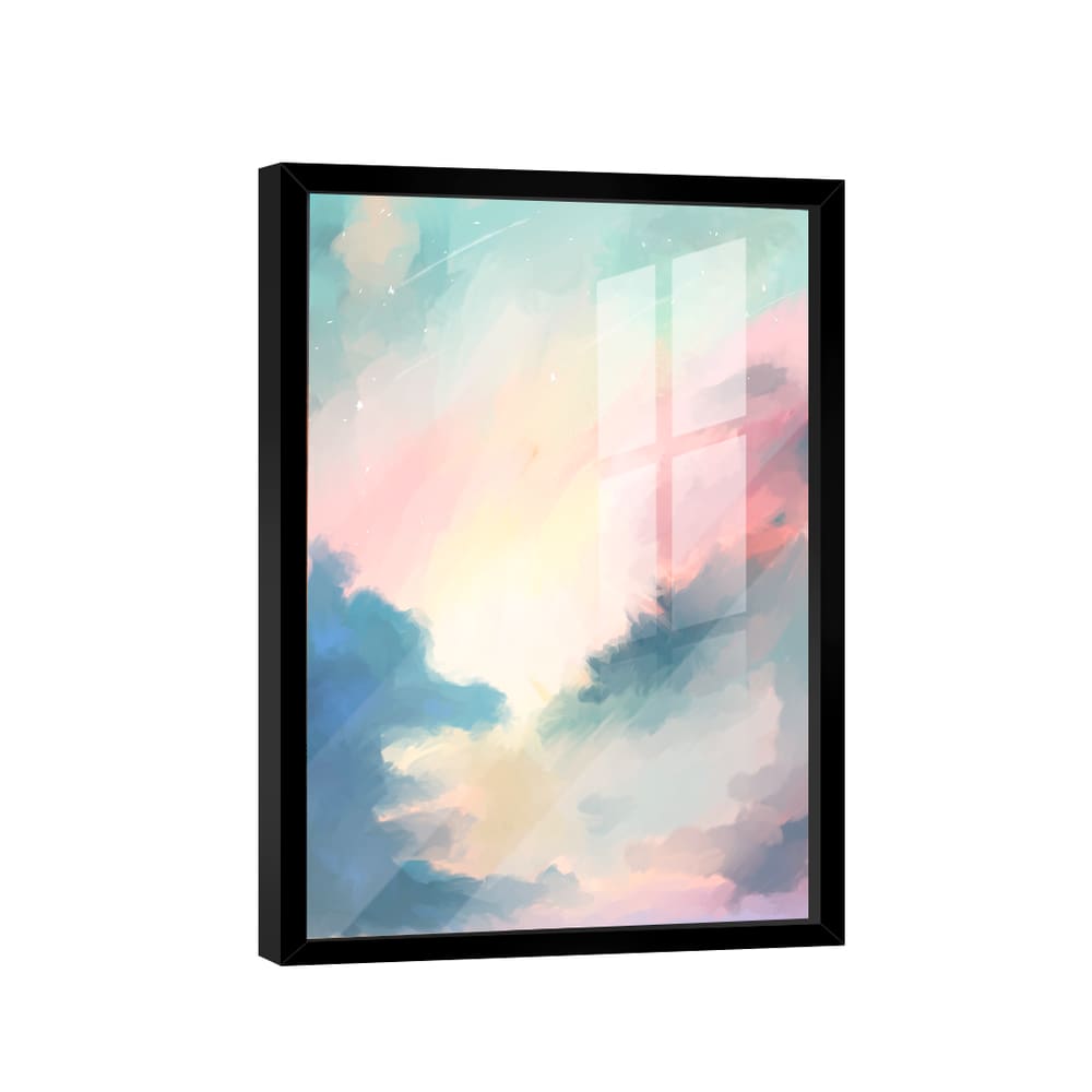 Quadro Abstrato Branco Rosa -- BR ARTES