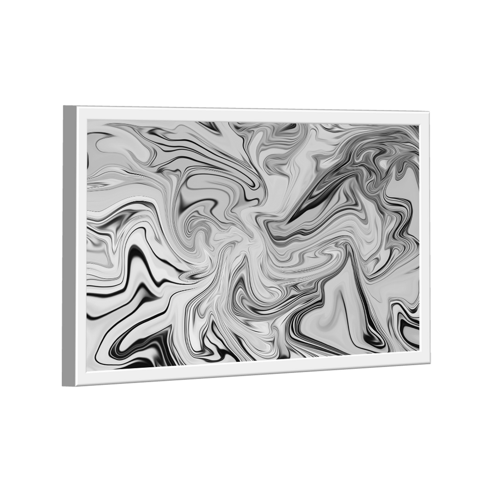 Quadro Abstrato Fluido Branco -- BR ARTES