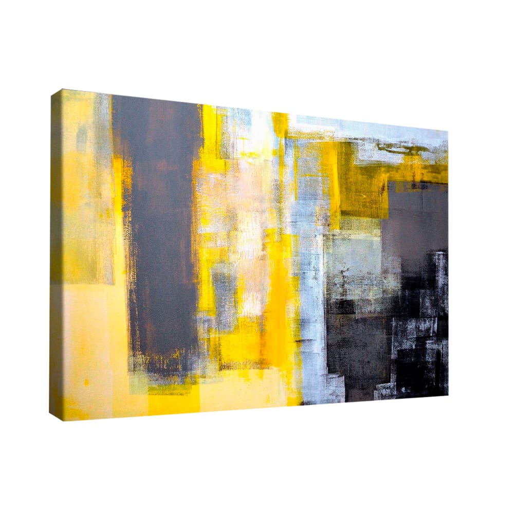 Quadro Pintura Traços Amarelos -- BR ARTES