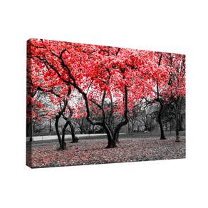 Quadro Árvores Branco e Vermelho -- BR ARTES