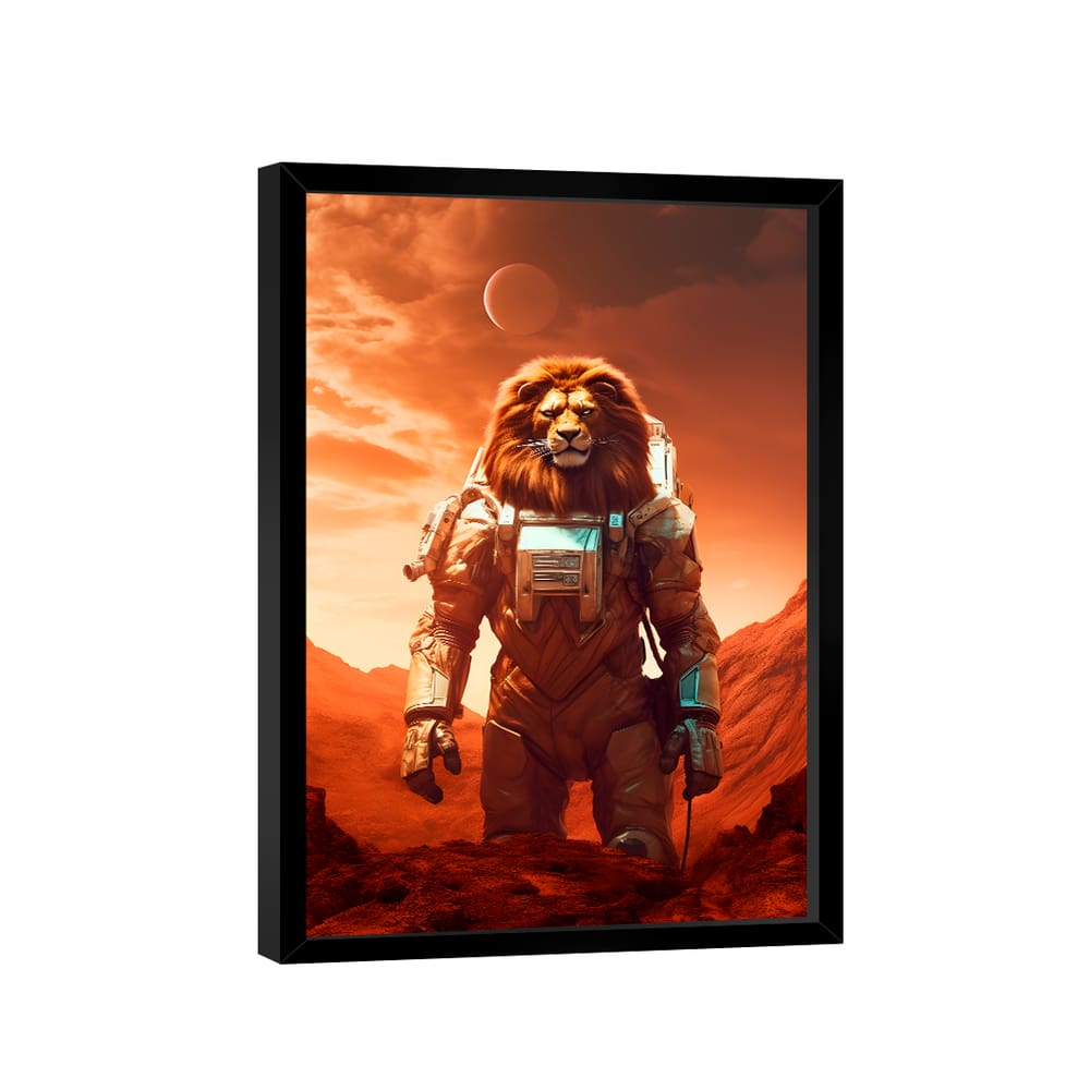 Quadro Leão Astronauta -- BR ARTES