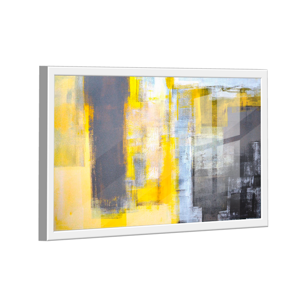 Quadro Pintura Traços Amarelos -- BR ARTES