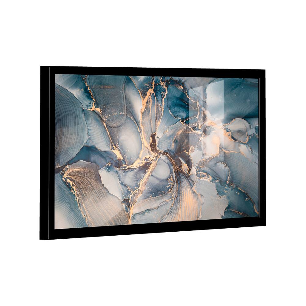 Quadro Abstrato Azul Gold -- BR ARTES