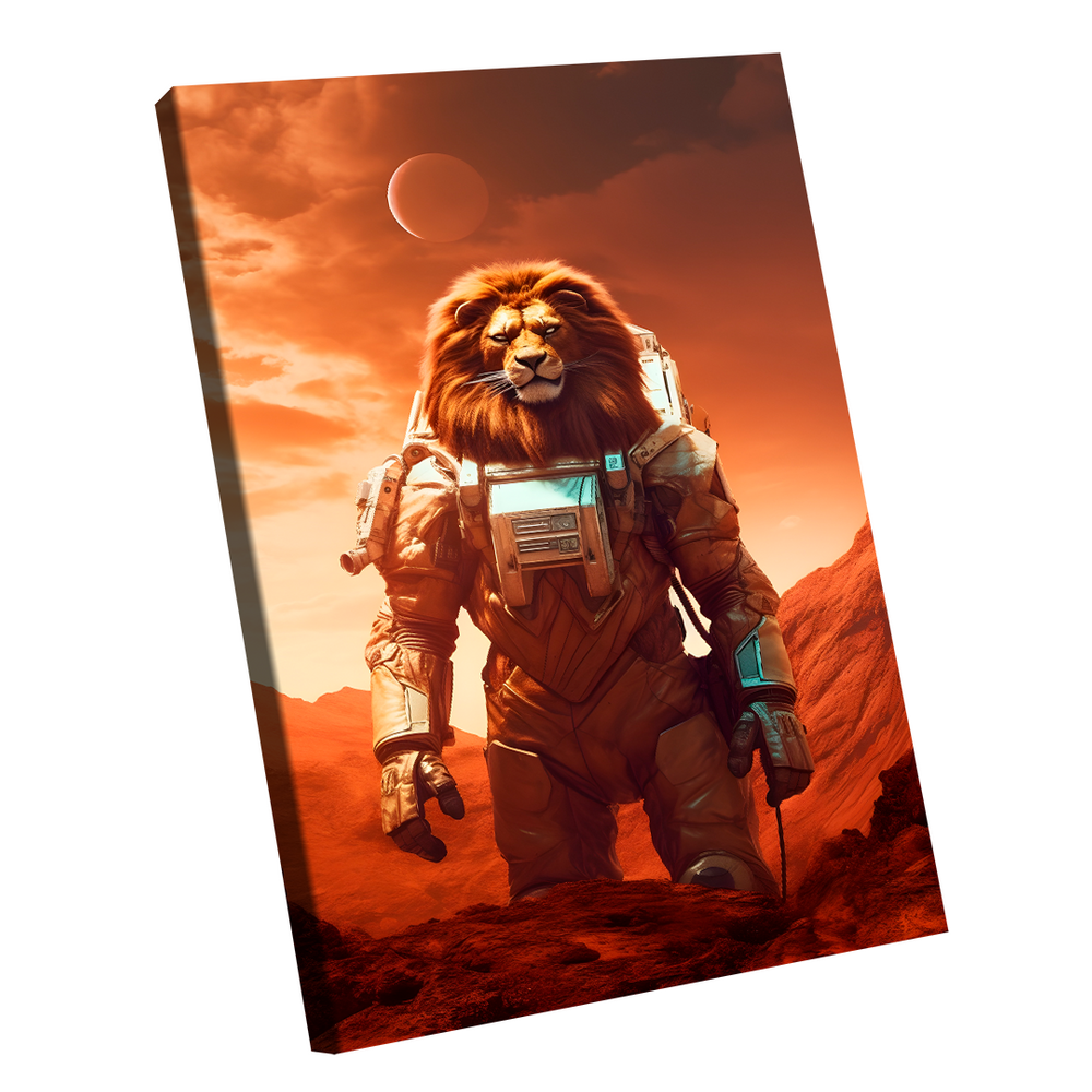 Quadro Leão Astronauta -- BR ARTES