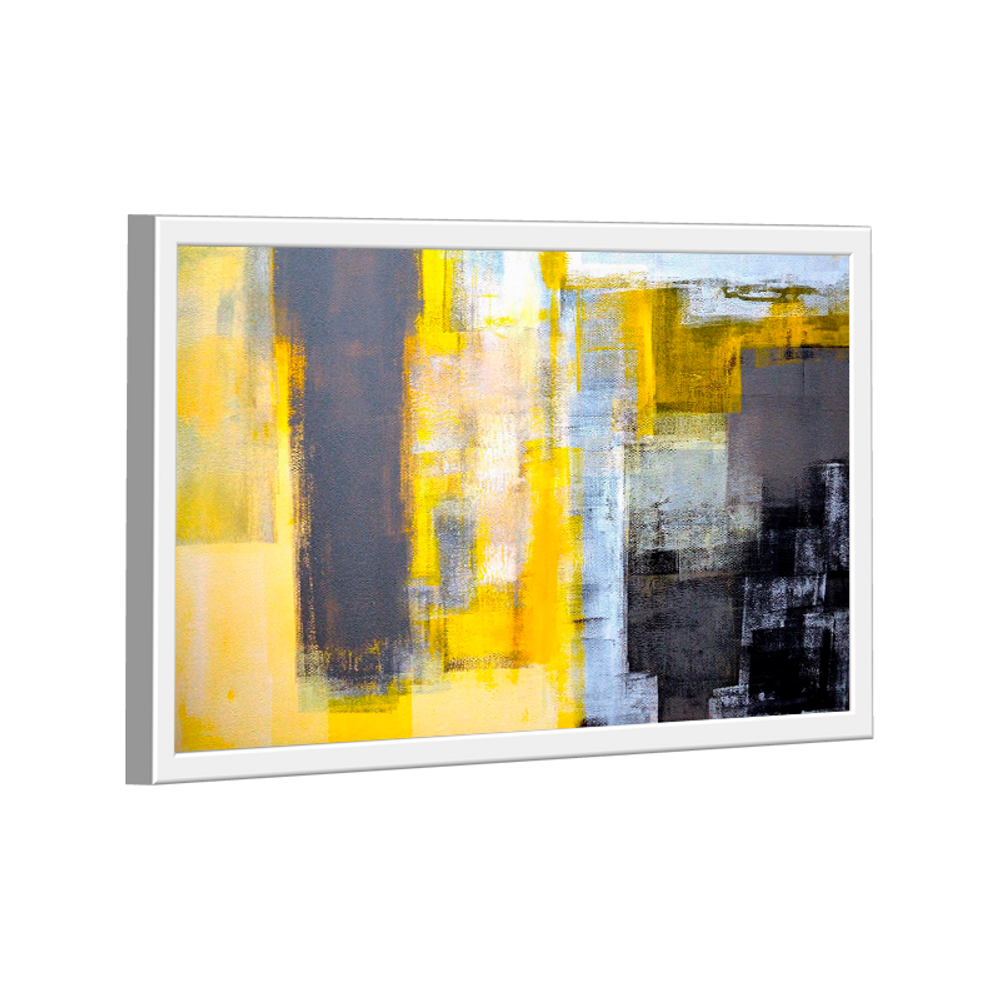 Quadro Pintura Traços Amarelos -- BR ARTES