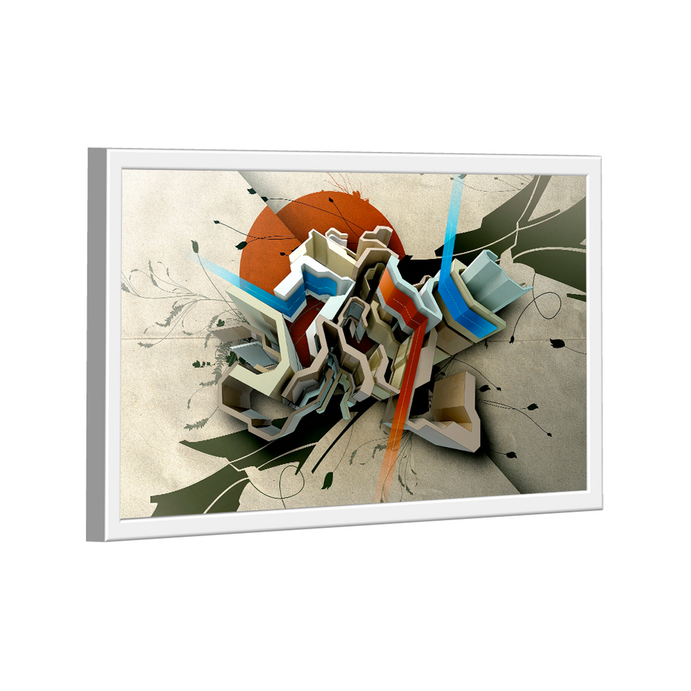 Quadro Ilustração Abstrata Multicolorida -- BR ARTES