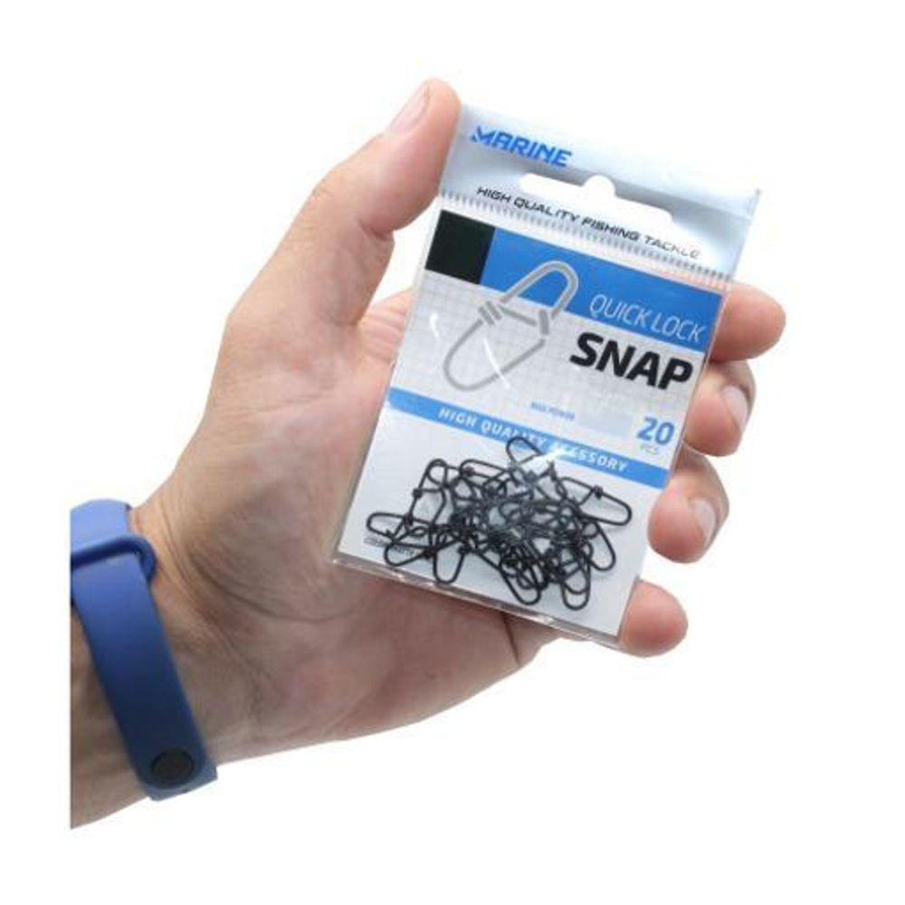 20 Snap Pesca Quick Lock Marine N1 Black Suporta 15Kg 33Lb