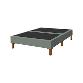 Base Para Cama Ibiza 195Cm Em Veludo Cinza - Cor: Cinza