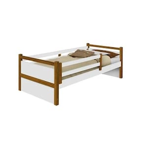 Cama Babá Infantil Bianca Solteiro Branco/Amêndoa - Divaloto Móveis Branco