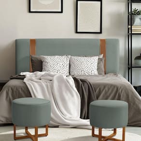 Cabeceira Zeus 160Cm Estofada Veludo Cinza - Cor: Cinza