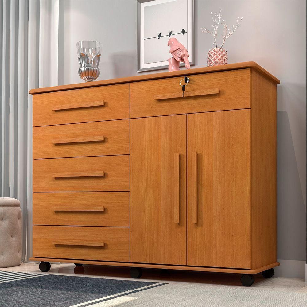 Cômoda 6 Gavetas E Sapateira Gran Luxo - Nature - Cor: Marrom