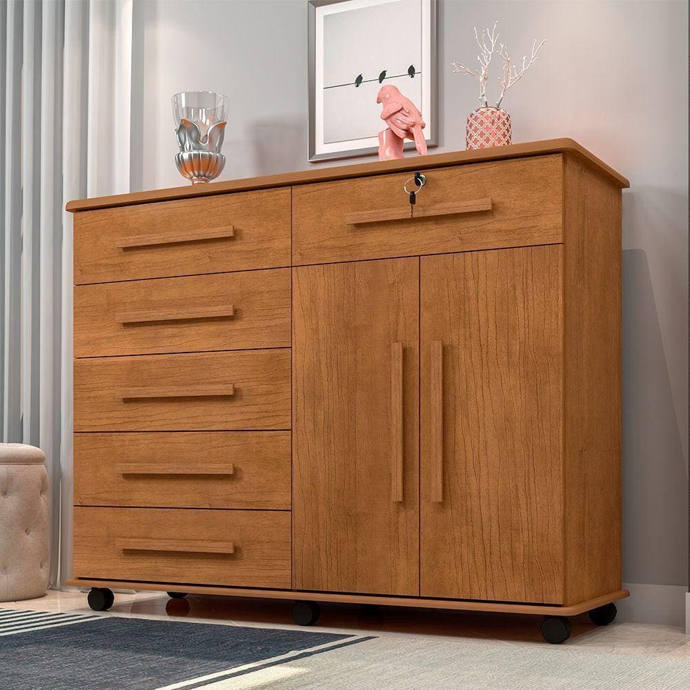 Cômoda 6 Gavetas E Sapateira Gran Luxo - Amêndoa - Cor: Marrom