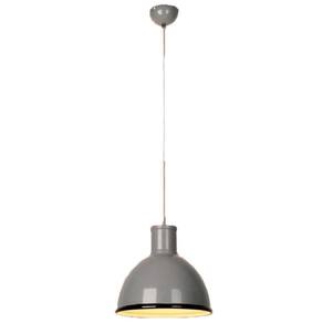 Pendente 30Cm Cúpula Em Metal Cinza Balcão 1 Lâmpada E14 Bivolt Luciin Única Único