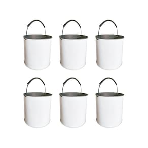 Kit Balde Metalico Com 6 Peças Multiuso Com Alça 12 Litros Branco