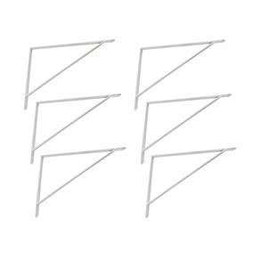 Kit Suporte Prateleira Com 6 Peças Em Aço Mão Francesa 45x30 - Cor: Branco
