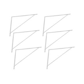 Kit Suporte Prateleira Com 6 Peças Em Aço Mão Francesa 50x35 - Cor: Branco