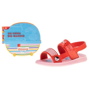 Kit Sandália Turma Da Monica Hora Do Banho + Livro Grendene Kids - 22716