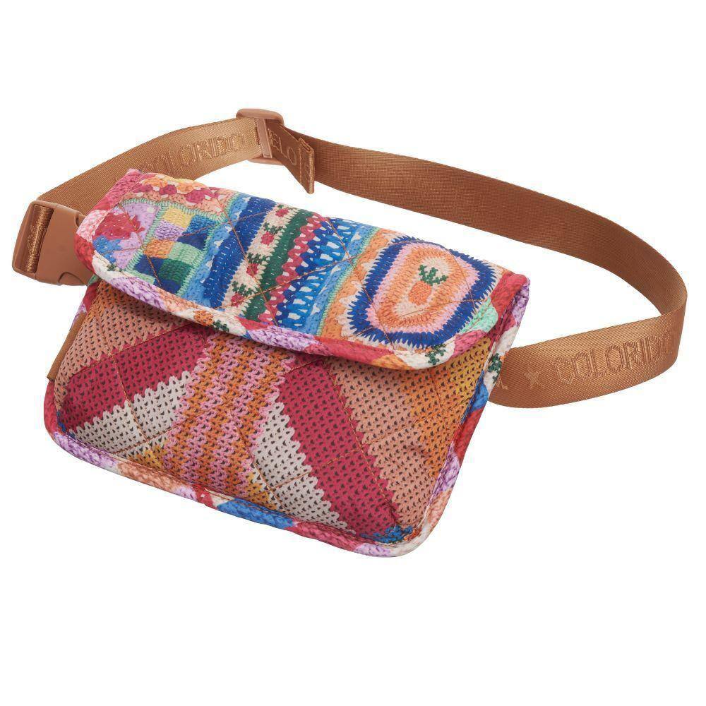 Bolsa Farm Transversal Tapioca Estampada Borda Borda