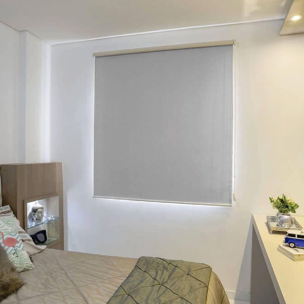 Persiana Rolo Blackout Pinpoint Cinza - 1,20m x 1,60m