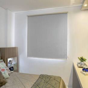 Persiana Rolo Blackout Pinpoint Cinza - 2,90m x 2,90m