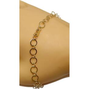 Pulseira Em Ouro 10k 416 Elos Laminados Redondos 20 cm