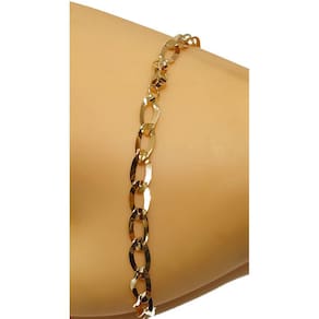 Pulseira Em Ouro 10k 416 Elos Laminados Grandes 20 Cm